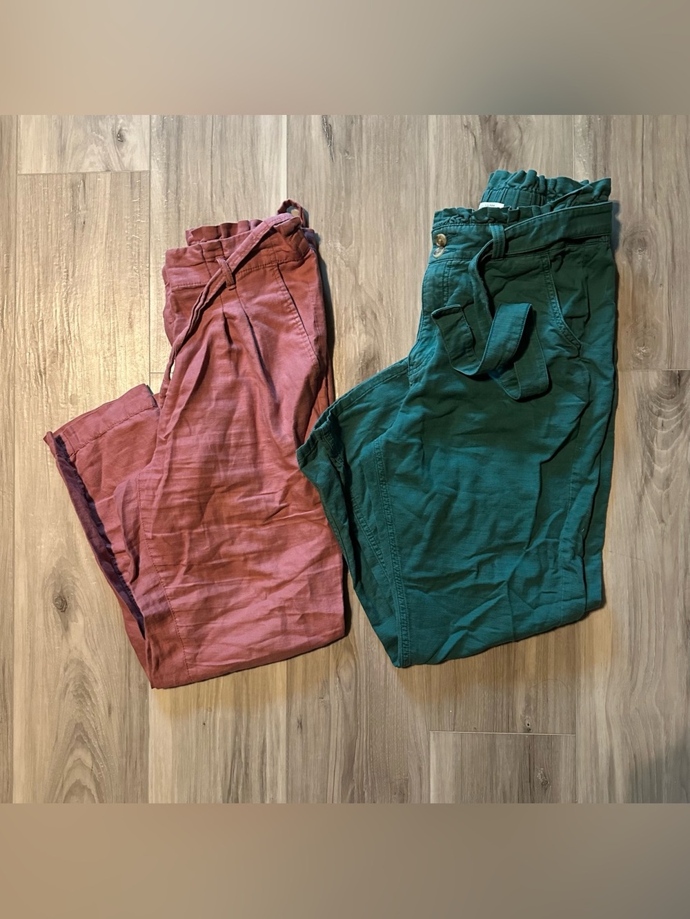 Bundle LOFT Linen & LC Lauren Conrad Paperbag Waist Pants S/M